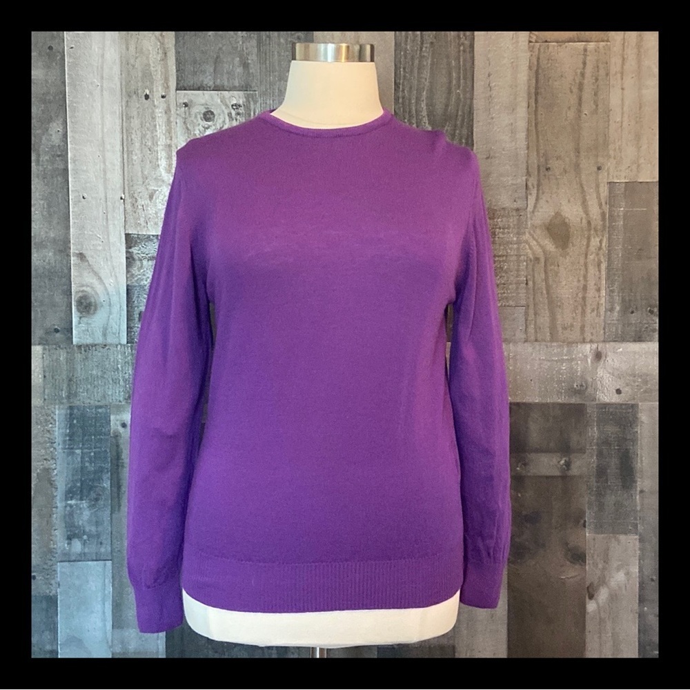 Men’s Zara Man purple pull over sweater medium casual wool academia gorpcore